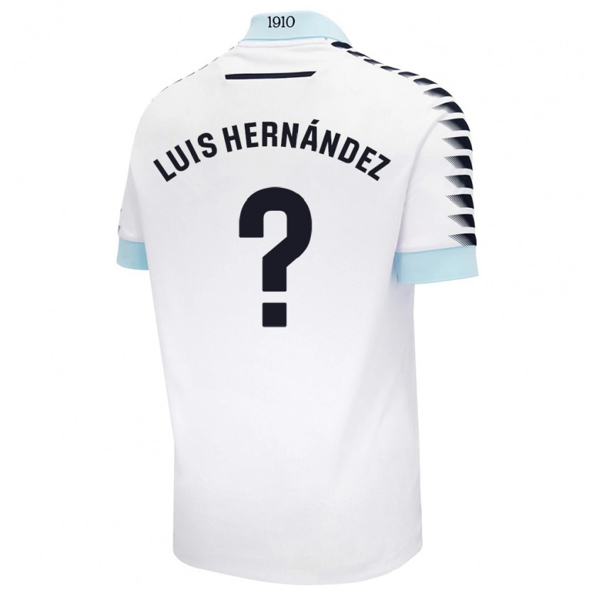 Danxen Kinderen Luis Hernández #0 Wit Blauw Uitshirt Uittenue 2024/25 T-Shirt