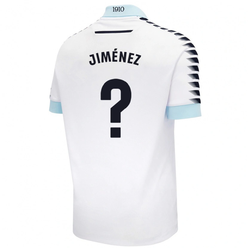 Danxen Kinderen Álvaro Jiménez #0 Wit Blauw Uitshirt Uittenue 2024/25 T-Shirt