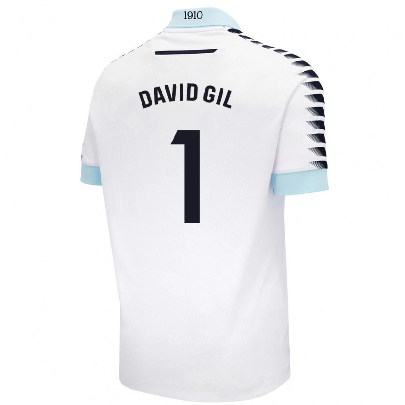 Danxen Kinderen David Gil #1 Wit Blauw Uitshirt Uittenue 2024/25 T-Shirt