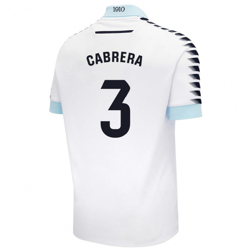 Danxen Kinderen Julio Cabrera #3 Wit Blauw Uitshirt Uittenue 2024/25 T-Shirt