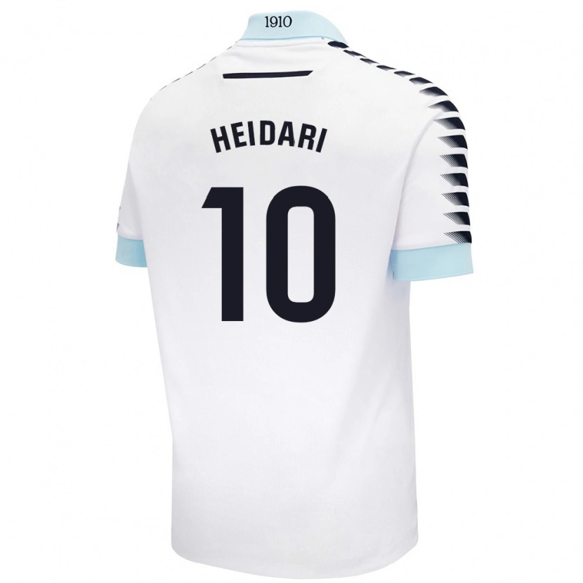 Danxen Kinderen Arman Heidari #10 Wit Blauw Uitshirt Uittenue 2024/25 T-Shirt