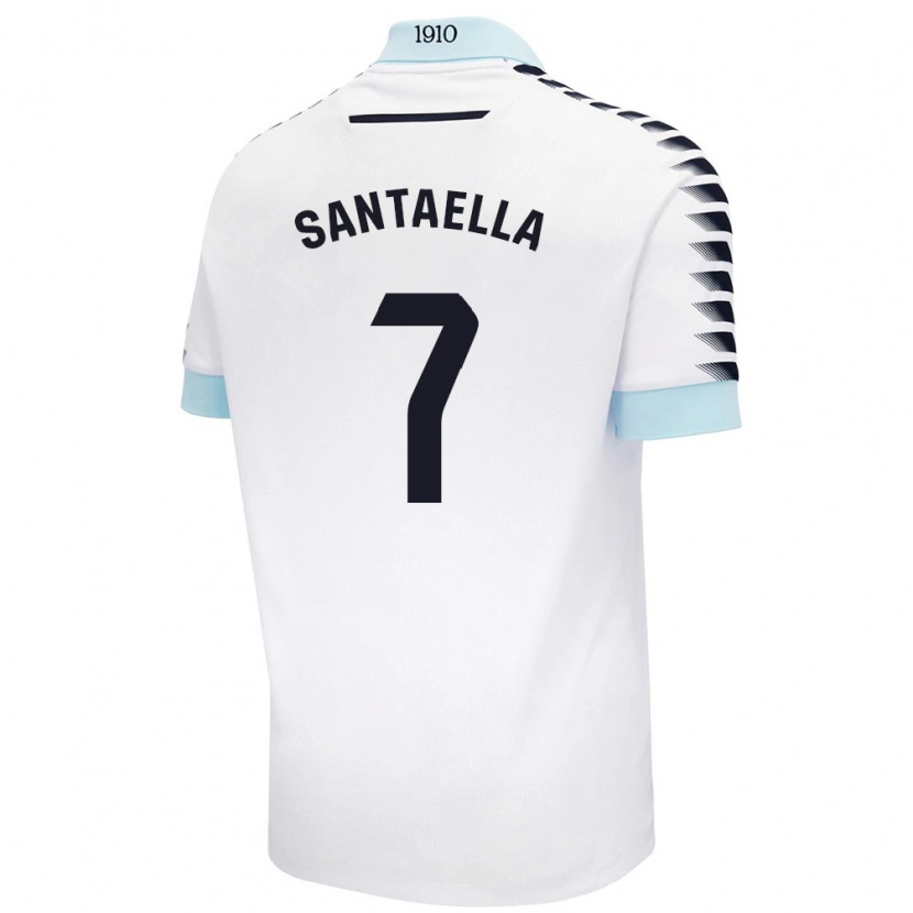 Danxen Kinderen Natalia Santaella Picón #7 Wit Blauw Uitshirt Uittenue 2024/25 T-Shirt