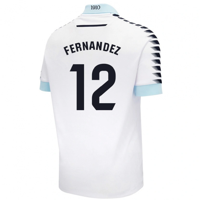 Danxen Kinderen Sandra Fernández León #12 Wit Blauw Uitshirt Uittenue 2024/25 T-Shirt