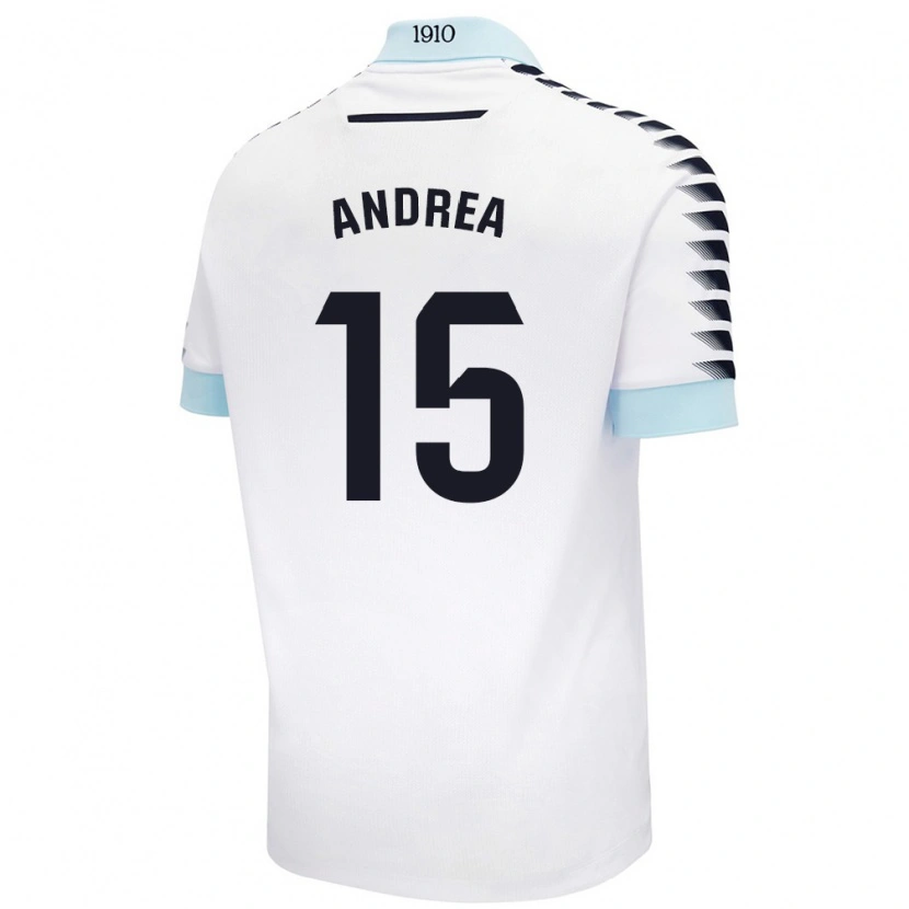 Danxen Kinderen Andrea Sánchez Moreno #15 Wit Blauw Uitshirt Uittenue 2024/25 T-Shirt