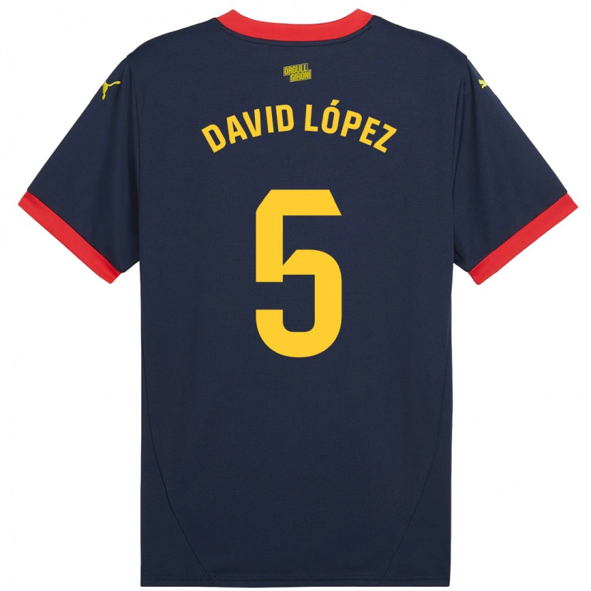 Danxen Kinderen David López #5 Marineblauw Uitshirt Uittenue 2024/25 T-Shirt