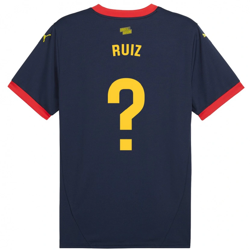 Danxen Kinderen Ferran Ruiz #0 Marineblauw Uitshirt Uittenue 2024/25 T-Shirt