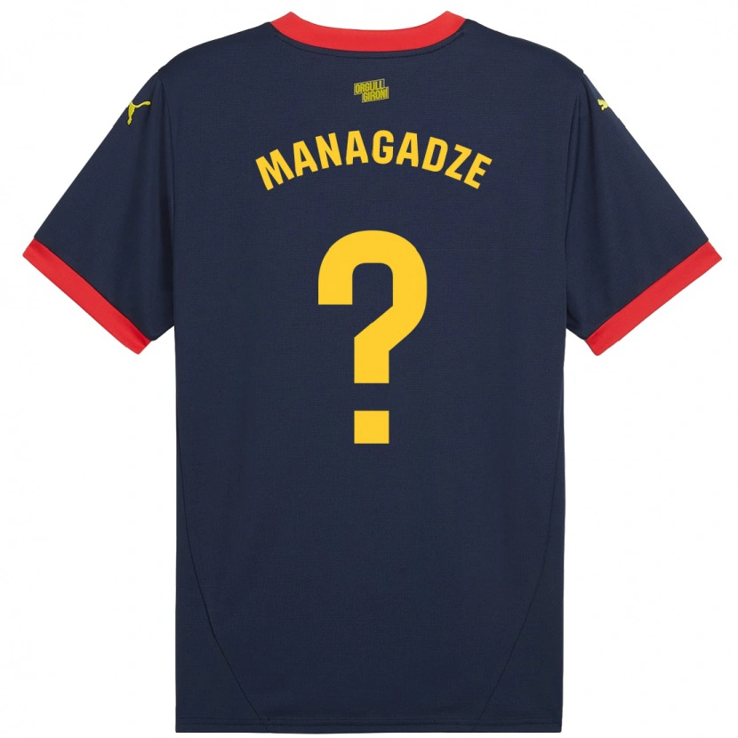 Danxen Kinderen Luka Managadze #0 Marineblauw Uitshirt Uittenue 2024/25 T-Shirt