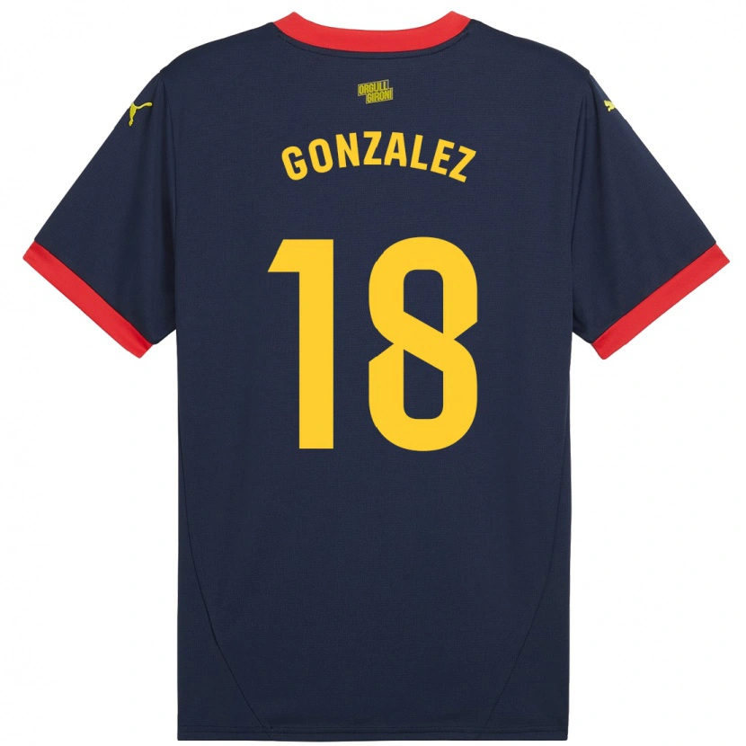 Danxen Kinderen Gerard González #18 Marineblauw Uitshirt Uittenue 2024/25 T-Shirt