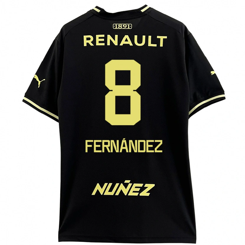 Danxen Kinderen Leonardo Fernández #8 Zwart Geel Uitshirt Uittenue 2024/25 T-Shirt