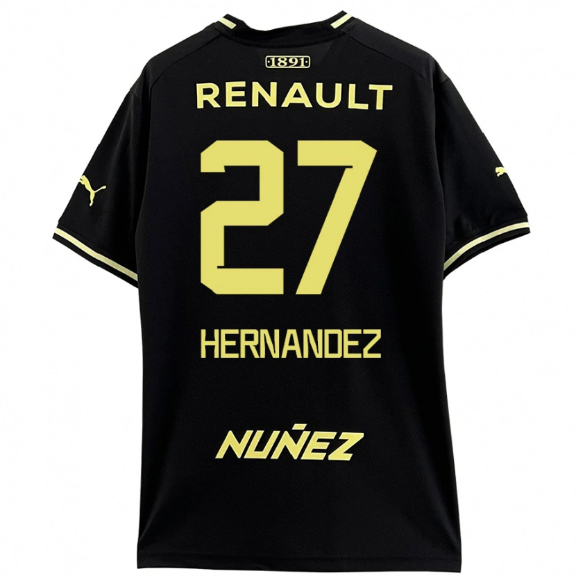 Danxen Kinderen Lucas Hernández #27 Zwart Geel Uitshirt Uittenue 2024/25 T-Shirt