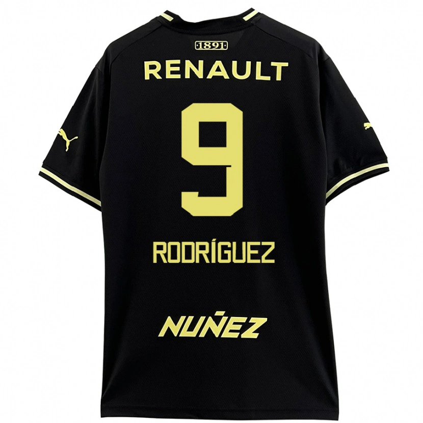 Danxen Kinderen Agustín Rodríguez #9 Zwart Geel Uitshirt Uittenue 2024/25 T-Shirt