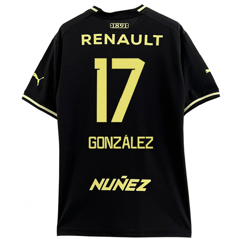 Danxen Kinderen Luciano González #17 Zwart Geel Uitshirt Uittenue 2024/25 T-Shirt