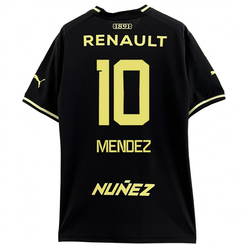 Danxen Kinderen Kevin Méndez #10 Zwart Geel Uitshirt Uittenue 2024/25 T-Shirt