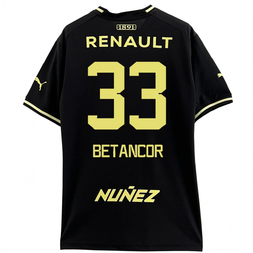 Danxen Kinderen Bruno Betancor #33 Zwart Geel Uitshirt Uittenue 2024/25 T-Shirt