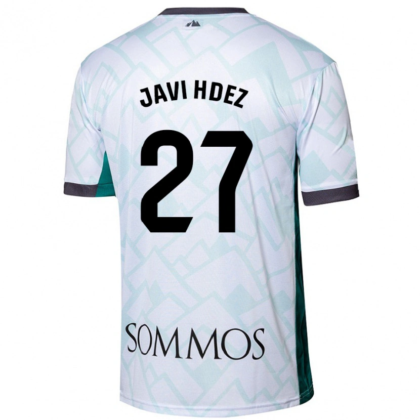 Danxen Kinderen Javi Hernández #27 Wit Groen Uitshirt Uittenue 2024/25 T-Shirt