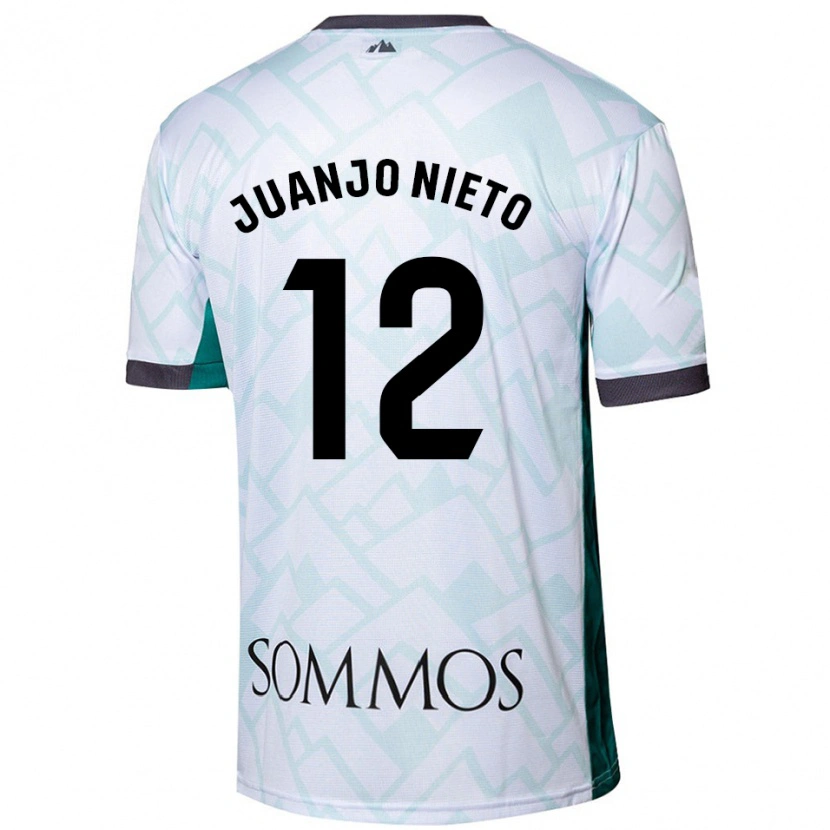 Danxen Kinderen Juanjo Nieto #12 Wit Groen Uitshirt Uittenue 2024/25 T-Shirt