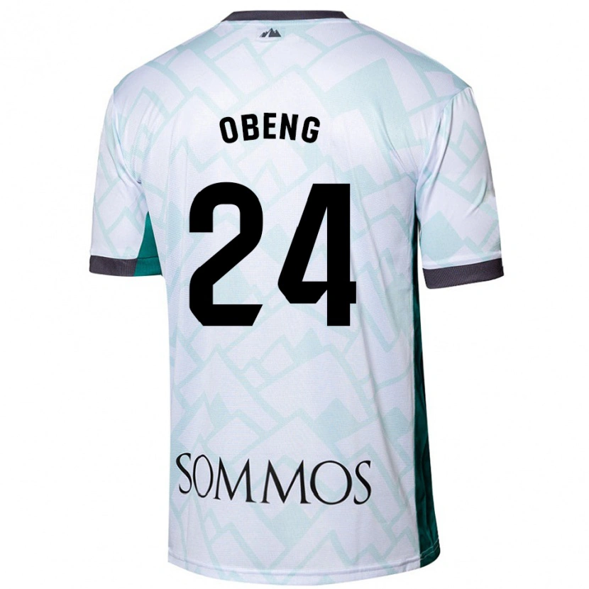 Danxen Kinderen Samuel Obeng #24 Wit Groen Uitshirt Uittenue 2024/25 T-Shirt