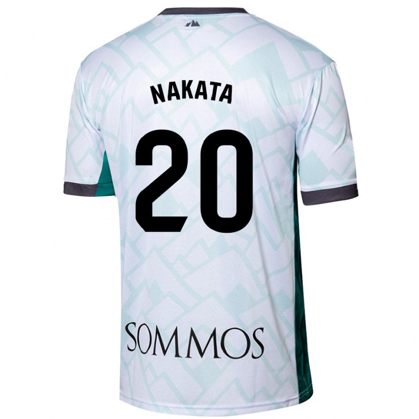 Danxen Kinderen Yuki Nakata #20 Wit Groen Uitshirt Uittenue 2024/25 T-Shirt