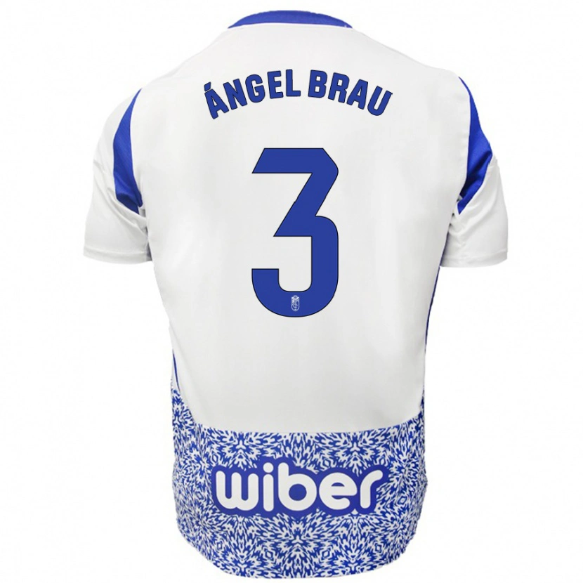 Danxen Kinderen Miguel Ángel Brau #3 Wit Blauw Uitshirt Uittenue 2024/25 T-Shirt