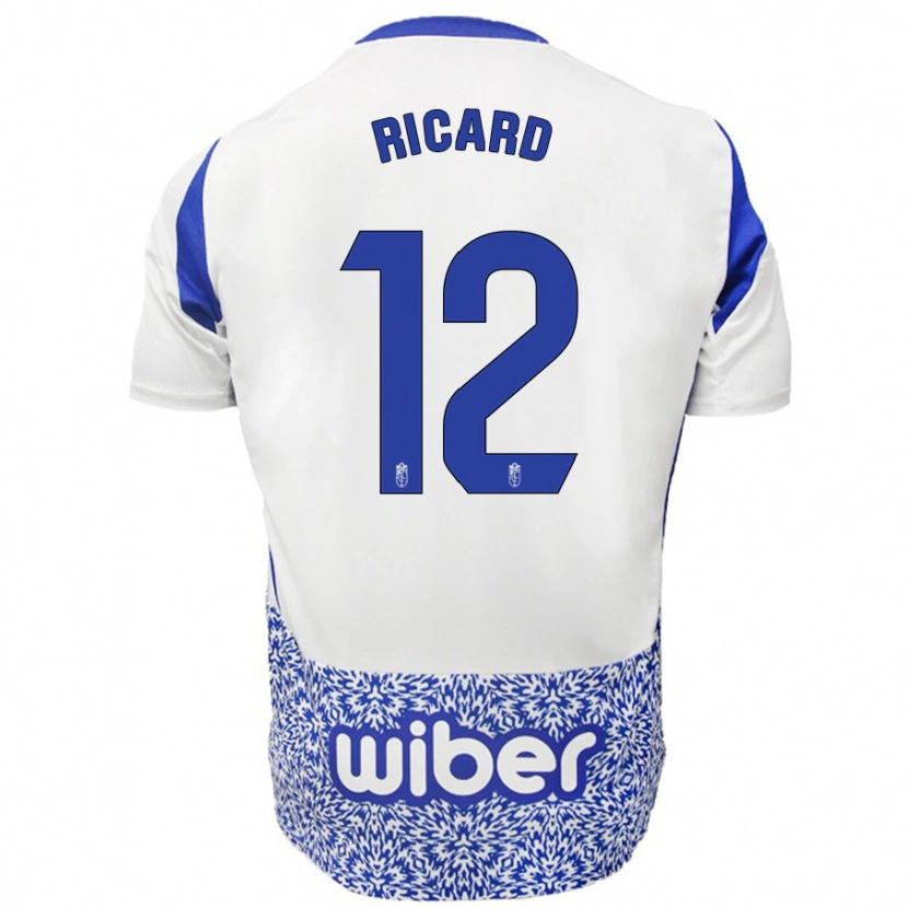 Danxen Kinderen Ricard Sánchez #12 Wit Blauw Uitshirt Uittenue 2024/25 T-Shirt