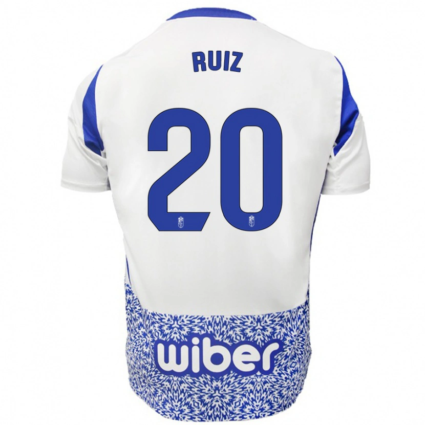 Danxen Kinderen Sergio Ruiz #20 Wit Blauw Uitshirt Uittenue 2024/25 T-Shirt