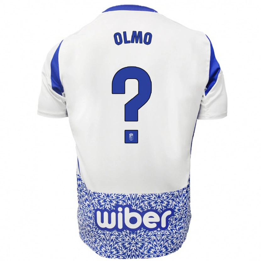 Danxen Kinderen Ismael Olmo #0 Wit Blauw Uitshirt Uittenue 2024/25 T-Shirt