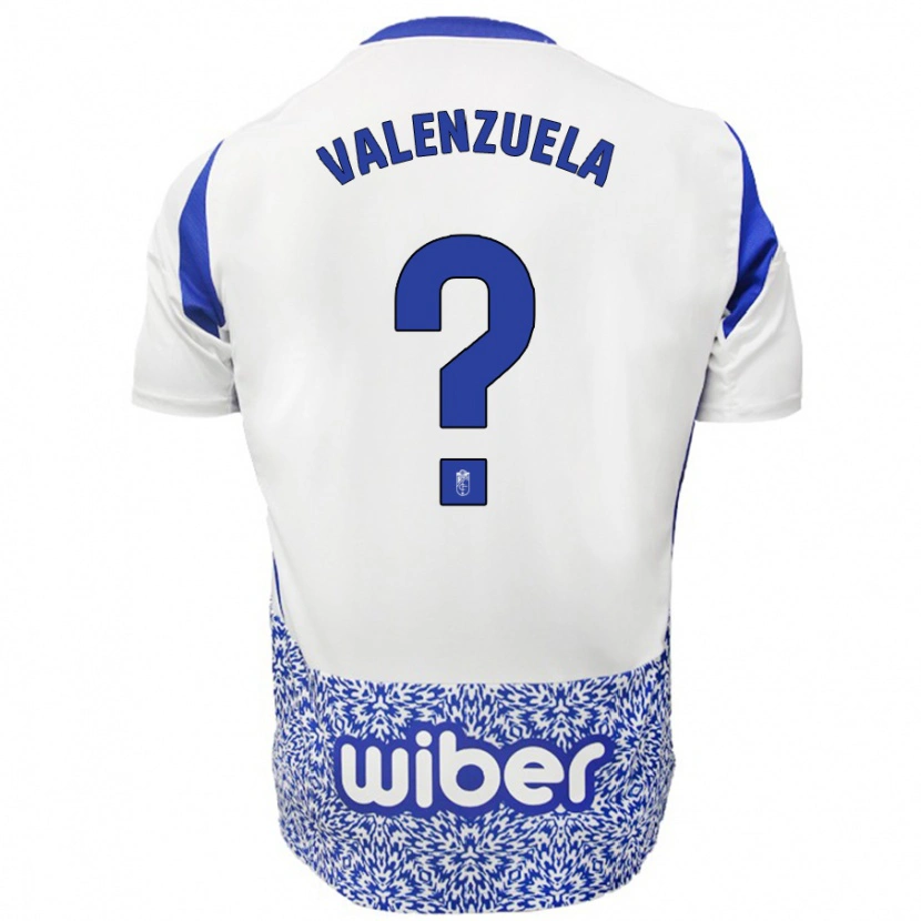 Danxen Kinderen Adrián Valenzuela #0 Wit Blauw Uitshirt Uittenue 2024/25 T-Shirt