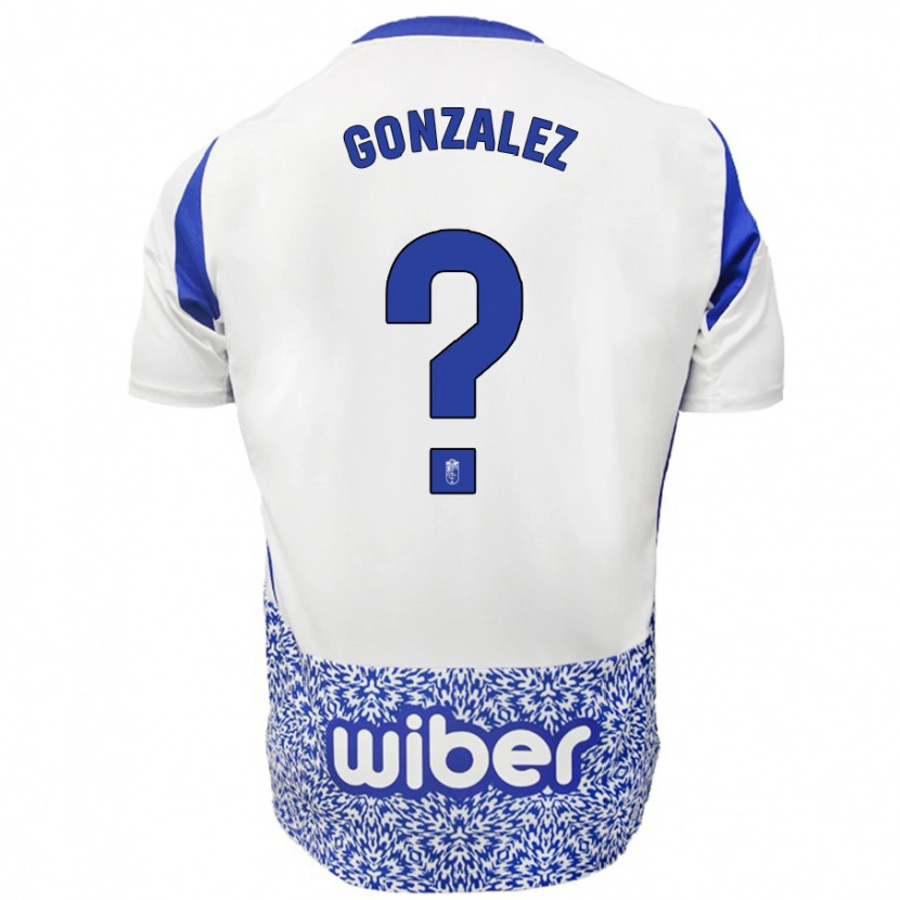 Danxen Kinderen Paco González #0 Wit Blauw Uitshirt Uittenue 2024/25 T-Shirt