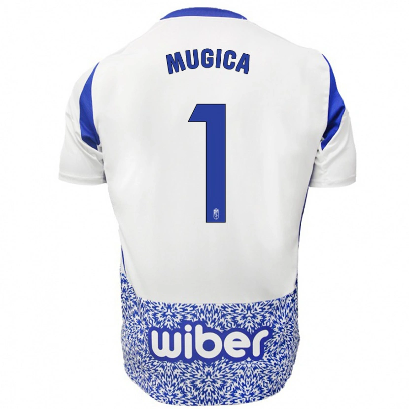 Danxen Kinderen Juan Múgica #1 Wit Blauw Uitshirt Uittenue 2024/25 T-Shirt