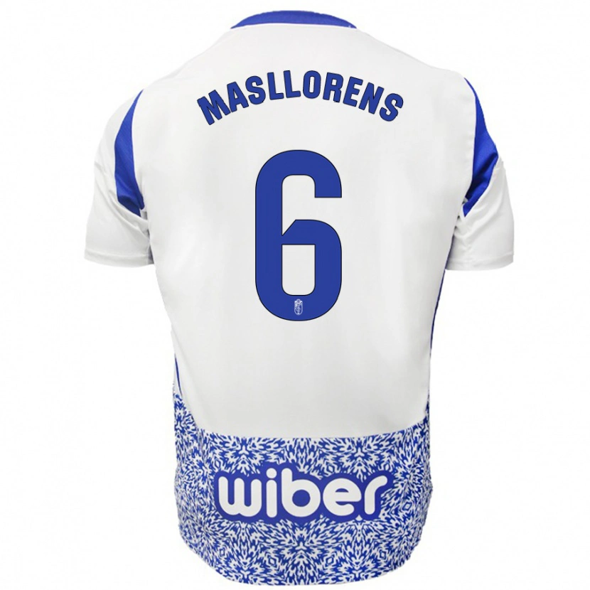 Danxen Kinderen José Masllorens #6 Wit Blauw Uitshirt Uittenue 2024/25 T-Shirt