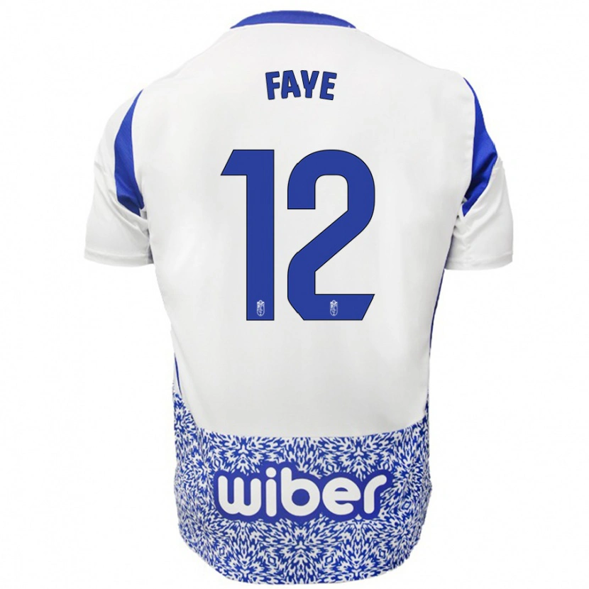 Danxen Kinderen Serigne Faye #12 Wit Blauw Uitshirt Uittenue 2024/25 T-Shirt