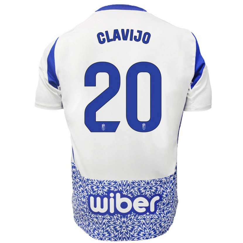 Danxen Kinderen Dani Clavijo #20 Wit Blauw Uitshirt Uittenue 2024/25 T-Shirt