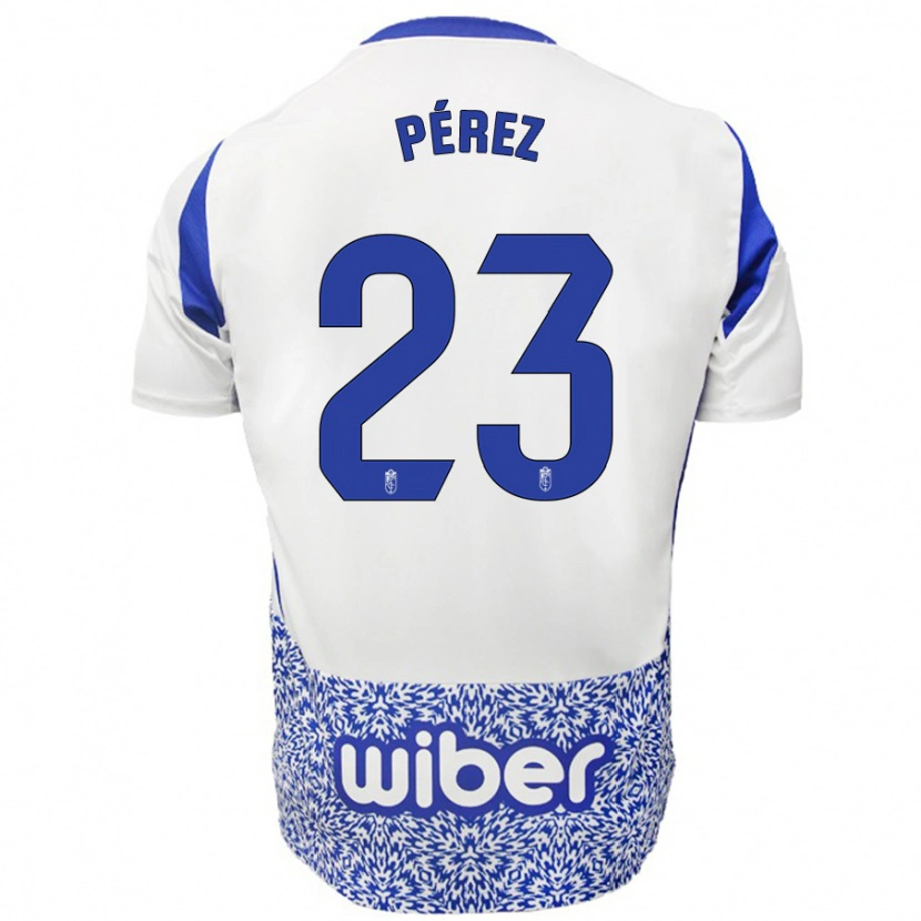 Danxen Kinderen Lucas Pérez #23 Wit Blauw Uitshirt Uittenue 2024/25 T-Shirt