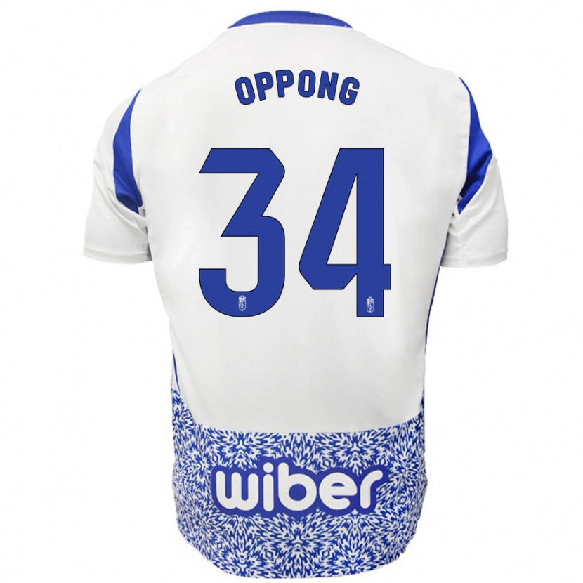 Danxen Kinderen Oscar Naasei Oppong #34 Wit Blauw Uitshirt Uittenue 2024/25 T-Shirt