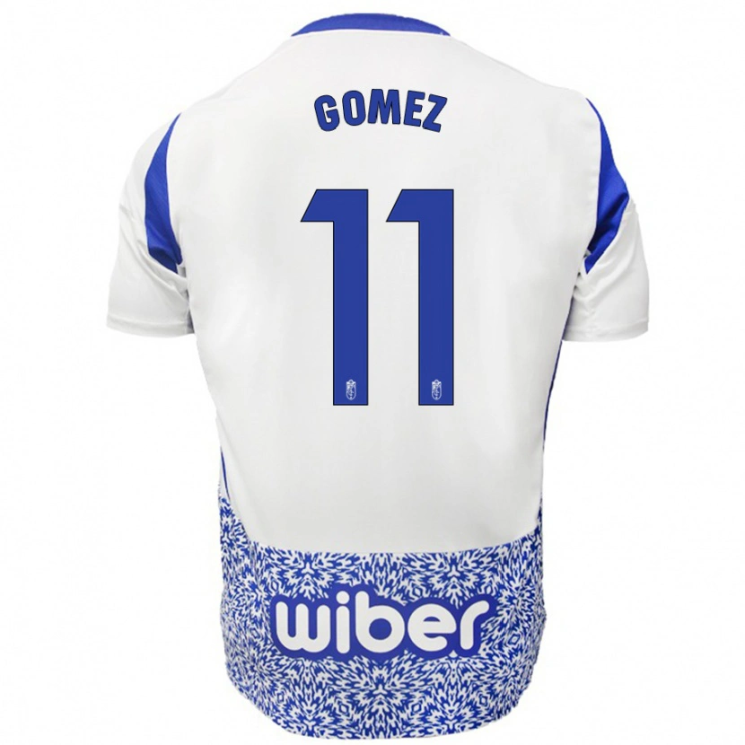 Danxen Kinderen Andrea Gómez #11 Wit Blauw Uitshirt Uittenue 2024/25 T-Shirt