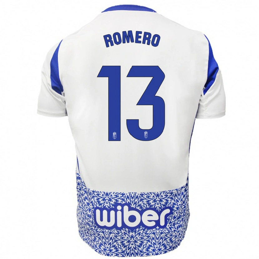 Danxen Kinderen Andrea Romero #13 Wit Blauw Uitshirt Uittenue 2024/25 T-Shirt