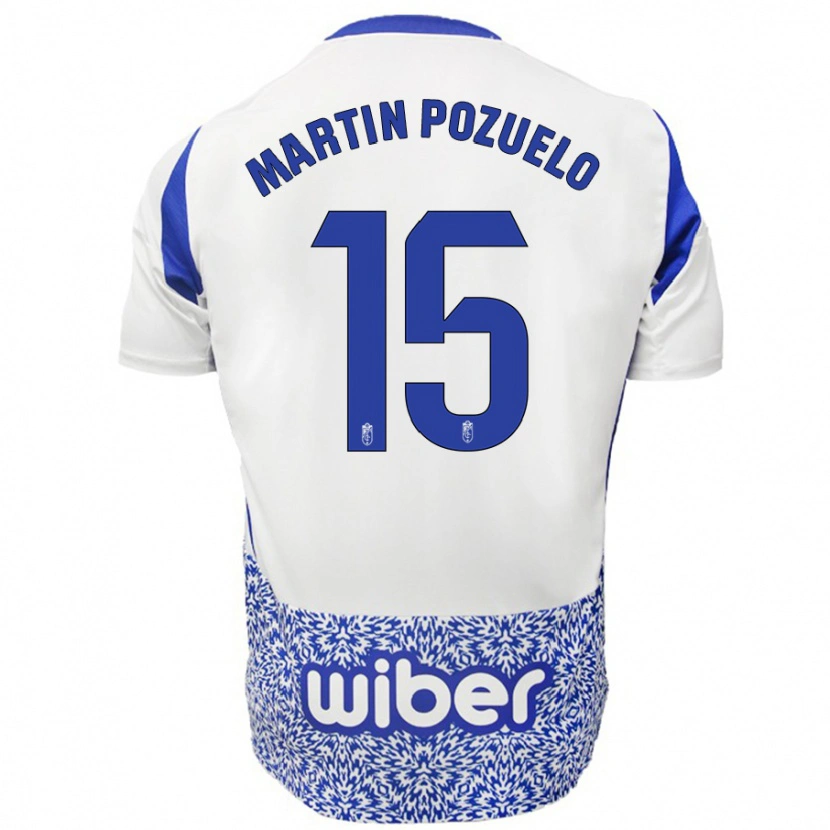 Danxen Kinderen Esther Martín-Pozuelo #15 Wit Blauw Uitshirt Uittenue 2024/25 T-Shirt