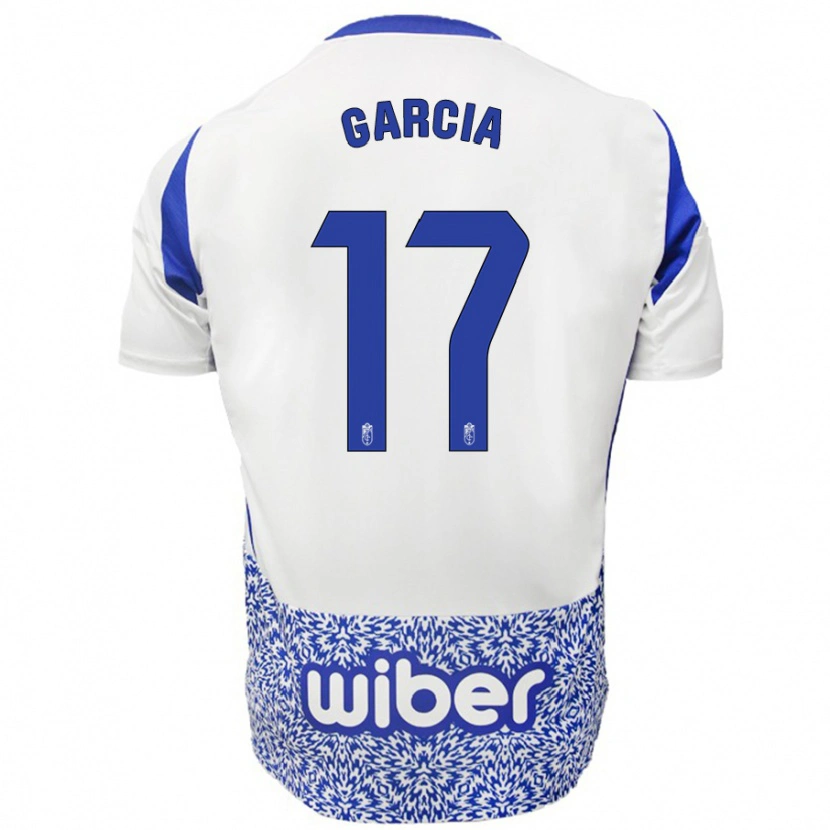 Danxen Kinderen Naima García #17 Wit Blauw Uitshirt Uittenue 2024/25 T-Shirt