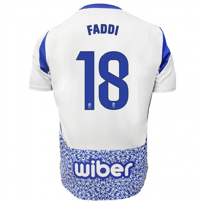 Danxen Kinderen Inés Faddi #18 Wit Blauw Uitshirt Uittenue 2024/25 T-Shirt