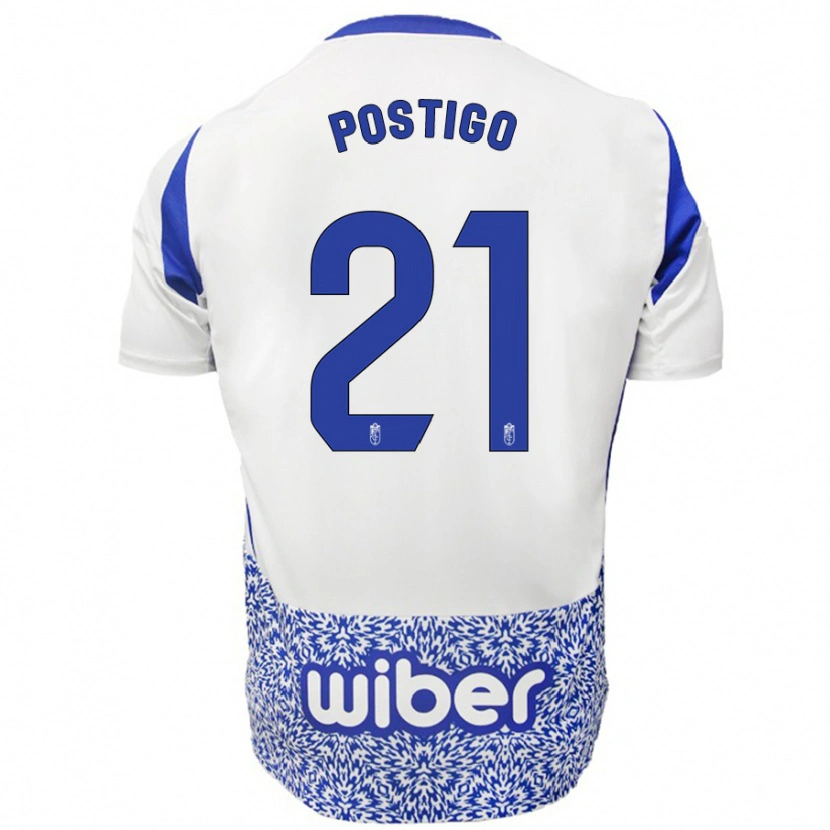 Danxen Kinderen Postigo #21 Wit Blauw Uitshirt Uittenue 2024/25 T-Shirt