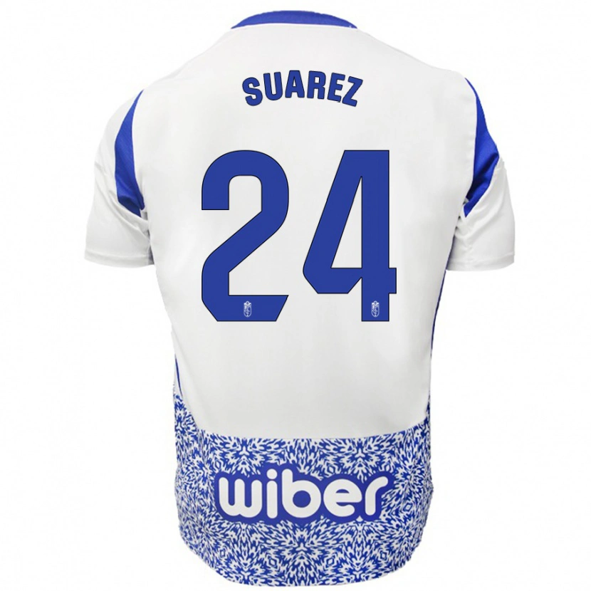 Danxen Kinderen Carlota Suárez #24 Wit Blauw Uitshirt Uittenue 2024/25 T-Shirt