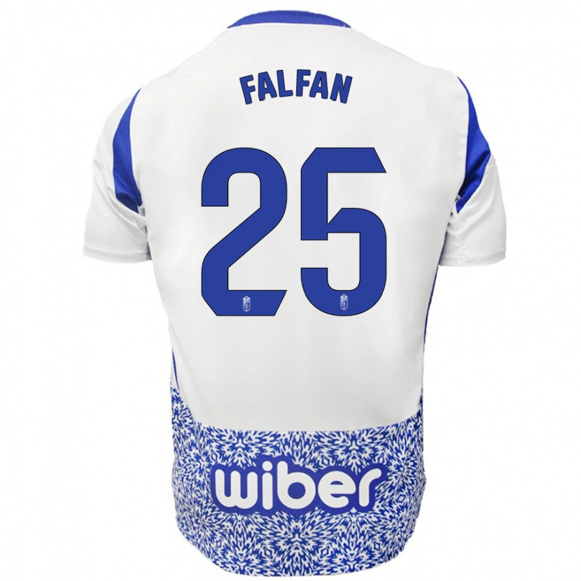 Danxen Kinderen Daiana Falfán #25 Wit Blauw Uitshirt Uittenue 2024/25 T-Shirt