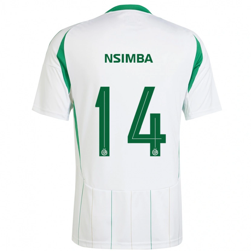 Danxen Kinderen Vital Nsimba #14 Witgroen Uitshirt Uittenue 2024/25 T-Shirt