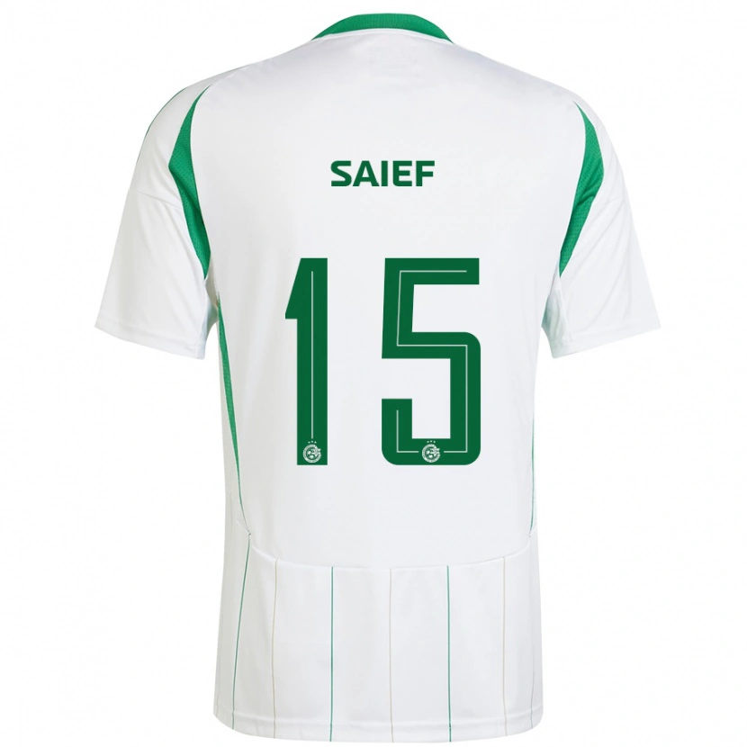 Danxen Kinderen Kenny Saief #15 Witgroen Uitshirt Uittenue 2024/25 T-Shirt