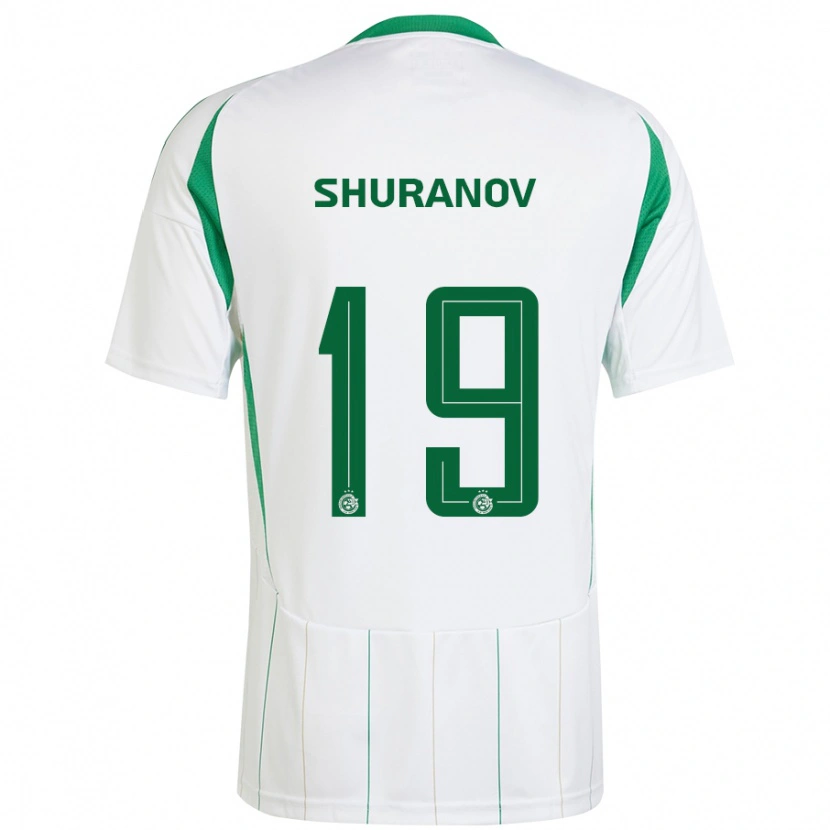 Danxen Kinderen Erik Shuranov #19 Witgroen Uitshirt Uittenue 2024/25 T-Shirt