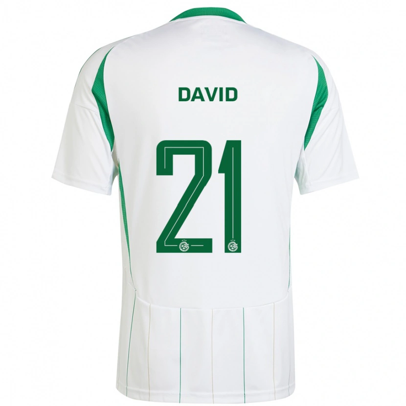 Danxen Kinderen Dean David #21 Witgroen Uitshirt Uittenue 2024/25 T-Shirt