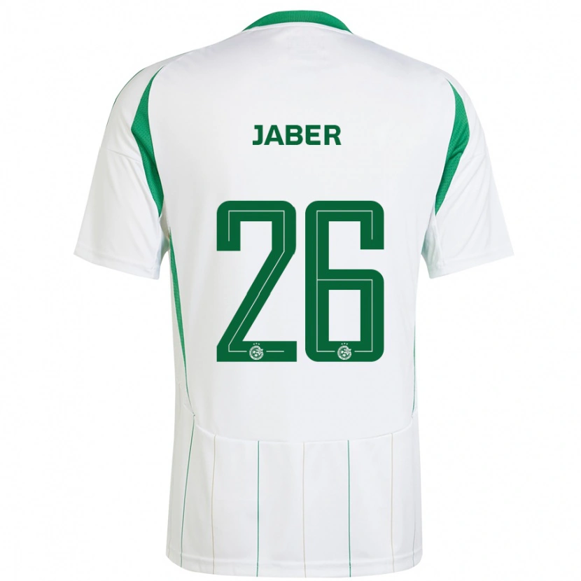 Danxen Kinderen Mahmoud Jaber #26 Witgroen Uitshirt Uittenue 2024/25 T-Shirt