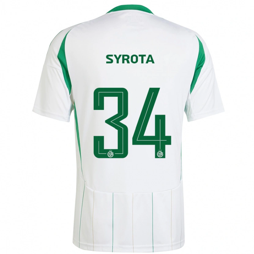 Danxen Kinderen Oleksandr Syrota #34 Witgroen Uitshirt Uittenue 2024/25 T-Shirt