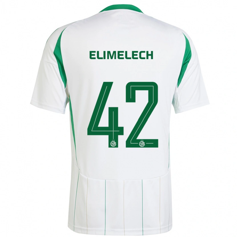 Danxen Kinderen Roey Elimelech #42 Witgroen Uitshirt Uittenue 2024/25 T-Shirt