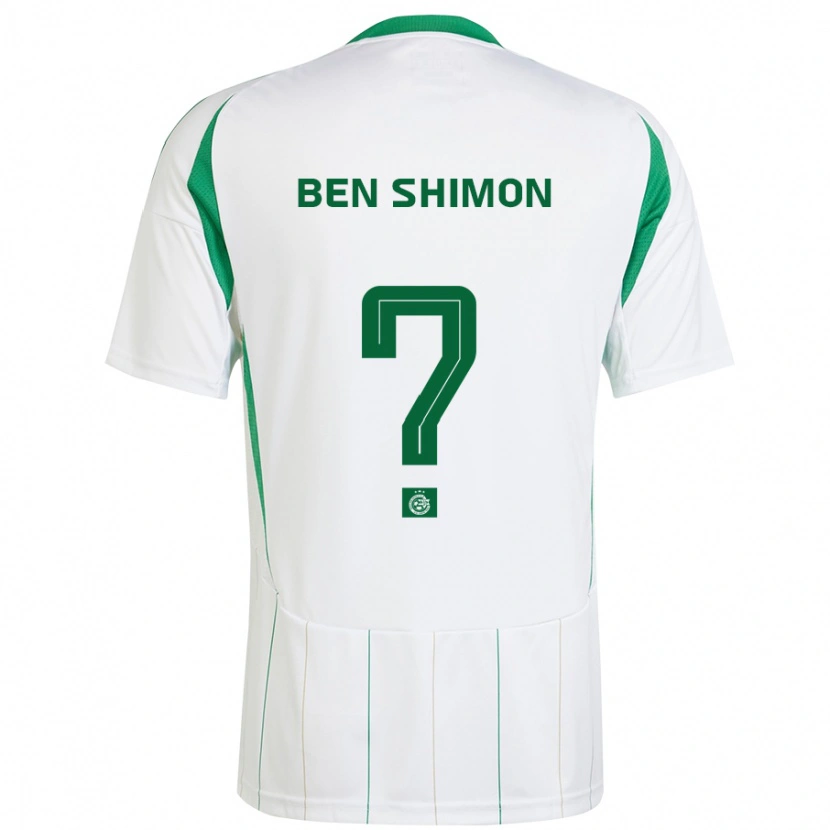 Danxen Kinderen Elad Ben Shimon #0 Witgroen Uitshirt Uittenue 2024/25 T-Shirt